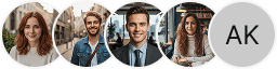 Multiple investor profile avatars on Trino Valorio trading review block